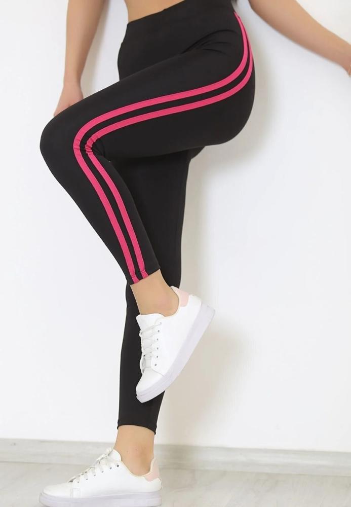 Colanti vatuiti,negri,cu dungi roz , Engros